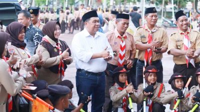 Ribuan Pramuka Antusias Sambut Daeng Manye; Pramuka Takalar Harus Adaptif dan Tampil di Depan