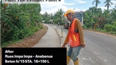 MYP Paket 4: Pemprov Sulsel Kebut Betonisasi Bahu Jalan di Soppeng dan Wajo