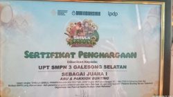 Pukau Juri Lewat Aru dan Pakiok Bunting, Siswa SMPN 3 Galsel Sabet Juara I Lomba Sabuli