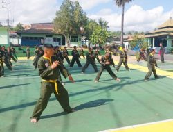 Tingkatkan Kesiapsiagaan, Prajurit Kodim 1423/Soppeng Rutin Laksanakan Pencak Silat Militer